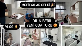 MOBİLYALARIMIZ GELDİ🎉İDİLampBERİL YENİ ODA TURU😍VLOG 🪆 [upl. by Darnok]