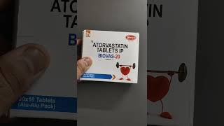 कोलेस्ट्रॉल कम करने वाली टैबलेट  Atorvastatin Tablet 20mg  medicines atorvastatin healthtips [upl. by Eyot]