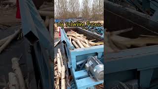 Fast debarking for wood logs To know how to peel log timbers with machines [upl. by Arorua455]