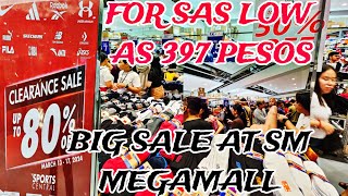 80 OFF CLEARANCE SALE SPORTS CENTRAL AT SM MEGAMALL 397 PESOS PATAAS NIKEADIDASUNDER ARMOURETC [upl. by Rubina]