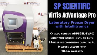 SP VirTis AdVantage Pro Laboratory Benchtop Freeze Dryer with Vacuum Pump Item  2233L F DRY [upl. by Megdal]