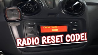 RADIO RESET CODE  RENAULT DOKKER [upl. by Aled]