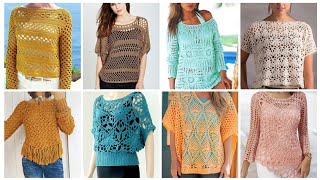 Most Beautiful amp Stylish Crochet Tunic TopBlouses shirt Designs Ideas 2024 [upl. by Nyltyak]