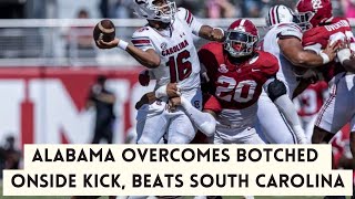 Alabama overcomes botched onside kick beats South Carolina [upl. by Marte]