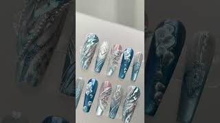 Mermaid Nails Series  OceanInspired Nail Art  DIY Shell Nails [upl. by Chicoine]