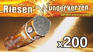 200 Wunderkerzen Massenzündung Experiment  Keller Feuerwerk [upl. by Raffin]