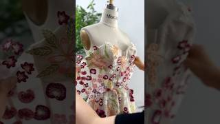 Making a corset floral embroidery midi dress dress fashion creative corset prom gown sewing [upl. by Saxet]