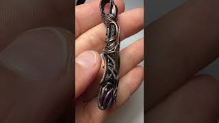 Large Moldavite pendant with Amethyst moldavite crystals jewelry moldavitejewelry [upl. by Odnomar]