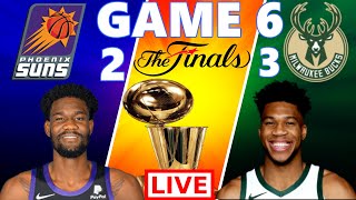 Game 6 NBA Finals Phoenix Suns at Milwaukee Bucks I NBA Live Scoreboard I Interga [upl. by Christabella]