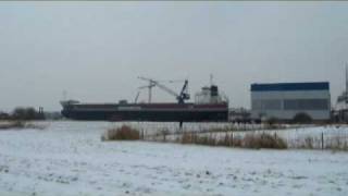 Stapellauf der Flevoborg 15012010 Ferus Smit Werft Leer [upl. by Eseenaj]