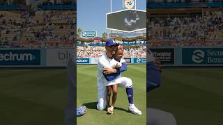 Mookie’s daughter Kynlee surprised her dad for Kids Take the Field before the game baseball [upl. by Hazeefah]