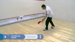 SquashStart Lesson 2  Conditioned Games Alley Games [upl. by Anaerdna]