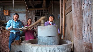 1800KG Rice Harvest  2000 yearold ancient rice husking method [upl. by Niawd]