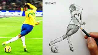 How to draw Neymar tutorial quot Easy portrait drawing quot neymar [upl. by Minton]