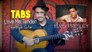 Love Me Tender  Guitar TABs  Elvis Presley  How to play [upl. by Ayrolg]