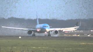 Thomson Airways B767 GOBYF  Takeoff  Hamburg Airport [upl. by Haneehs]