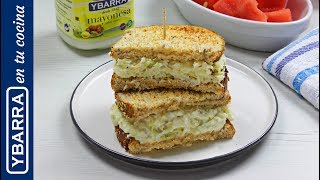 Sándwich de ensalada de pollo con mayonesa Ybarra  Recetas de verano [upl. by Eisyak]