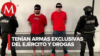 Detienen a dos jóvenes con armamento exclusivo del ejército y droga en Cerralvo [upl. by O'Driscoll606]