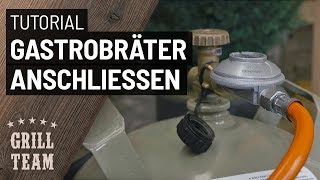 Gasflasche an Gastrobräter anschließen  Anleitung [upl. by Sunev575]