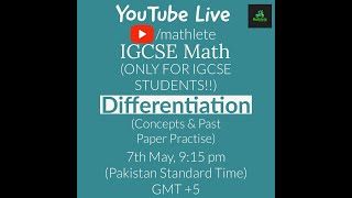 IGCSE Maths  Differentiation Concepts and Past Papers [upl. by Ssepmet]