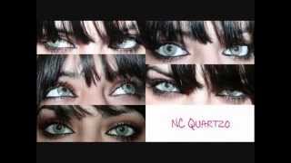 Solotica Naturals Quartzo grey contact lenses in dark brown eyes [upl. by Waers]