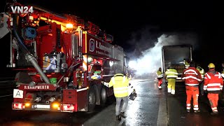 16112023  VN24  LKW MAN Brand auf A2 bei Beckum Auslöser für schweren Unfall auf Gegenfahrbahn [upl. by Gatias]