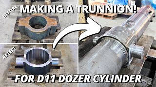 Making a NEW Trunnion for BIG D11T Bulldozer  Machining amp Welding [upl. by Lorenzo]