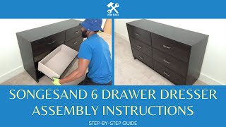 IKEA SONGESAND 6 Drawer Dresser Assembly Instructions Full Step by Step Assembly Instruction Guide [upl. by Aiyn]