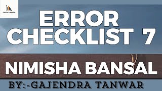 ERROR DETECTION 🔥CHECKLIST7🔥 NIMISHA BANSAL MAM 🔥 error 🫡🎯 [upl. by Darcia]