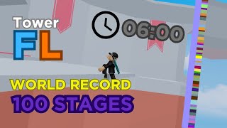 Tower FL  100 STAGES  chenhaoming0  ROBLOX  WORLD RECORD [upl. by Oizirbaf]