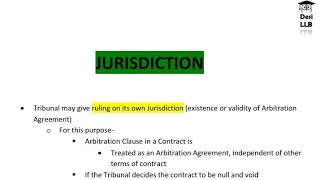 Jurisdiction  Arbitration Conciliation amp Alternative Dispute Resolution [upl. by Wilmott]