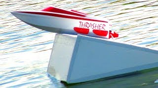 RC ADVENTURES  Homemade River Jump amp RC JET Boats [upl. by Eulau522]