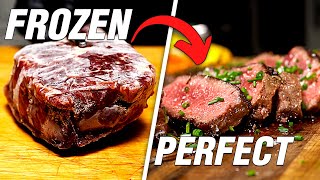 How to Cook a Frozen Steak in a Cast Iron Skillet No Defrosting Required [upl. by Aniad993]