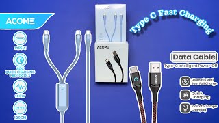 Acome 🔥 Kabel Data Type C Intelligent Power Off Fast Charging 🔥 Type C Quick Charging Cable 2 in 1 [upl. by Lavro]