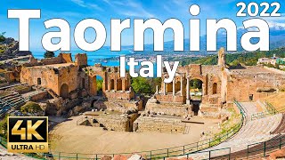 Taormina 2022 Sicily Walking Tour 4k Ultra HD 60fps  With Captions [upl. by Acinnej]