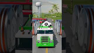 Mixed Colour Buses amp Oil Tanker Truck vs Bollards Crash  BeamNGDrive [upl. by Suivatal]