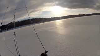 Kite Skiing In Kagawong Manitoulin Island [upl. by Gaylord]