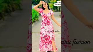 ලස්සන long frock designs එකතුවක්😍❤🥰 beautiful long frock❤ fashion frock latest dress trending [upl. by Ardnama]