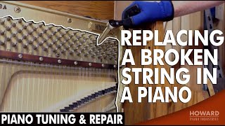 Replacing a Broken String In A Piano  Piano Tuning amp Repair I HOWARD PIANO INDUSTRIES [upl. by Lynnette]