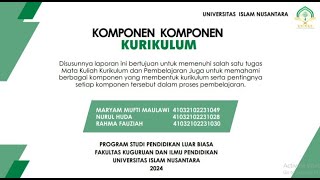 Mengenal KomponenKomponen Kurikulum Oleh Kelompok 2 [upl. by Kohler]