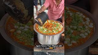 Agra’s Famous Paper Bhature with Chole😍😋 Indian Street Food [upl. by Aramat]