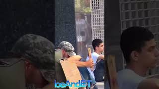 Homeless child vs homeless guy social experiment😱 [upl. by Willabella]