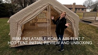 Inflatable Tent Review  RBM Inflatable Koala Air Tent 7 Versatile for ColdWarm Luxury Camping [upl. by Ellainad]