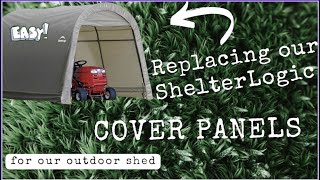 EASY SHED INSTALL Easy temporary cover replacement yard sheds backyardb install [upl. by Eniar]