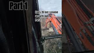 small dam release vlog asmr 1 digger excavator farming ditch drainage field flood asmr [upl. by Airetnohs]