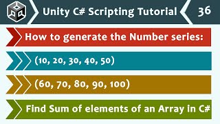 How to Generate Number Series amp Store in a C Array  Unity C Scripting 36 [upl. by Nosirb]