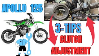 CLUTCH Adjustment on 125 dirt bike  Chinese Apollo RFZ 125 BIKE CLUTCH ADJUSMENT [upl. by Hanad]