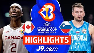 Canada Fly Over Slovenia Reach SemiFinals for the first time  J9 Highlights  FIBAWC [upl. by Rramel]