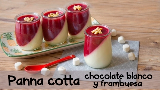 Panna cotta de chocolate con frambuesas  Receta San Valentín [upl. by Izy327]