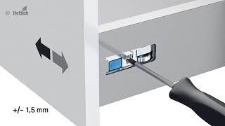 Hettich Atira Drawer Front Attachement Removal And Adjustment [upl. by Aklam409]